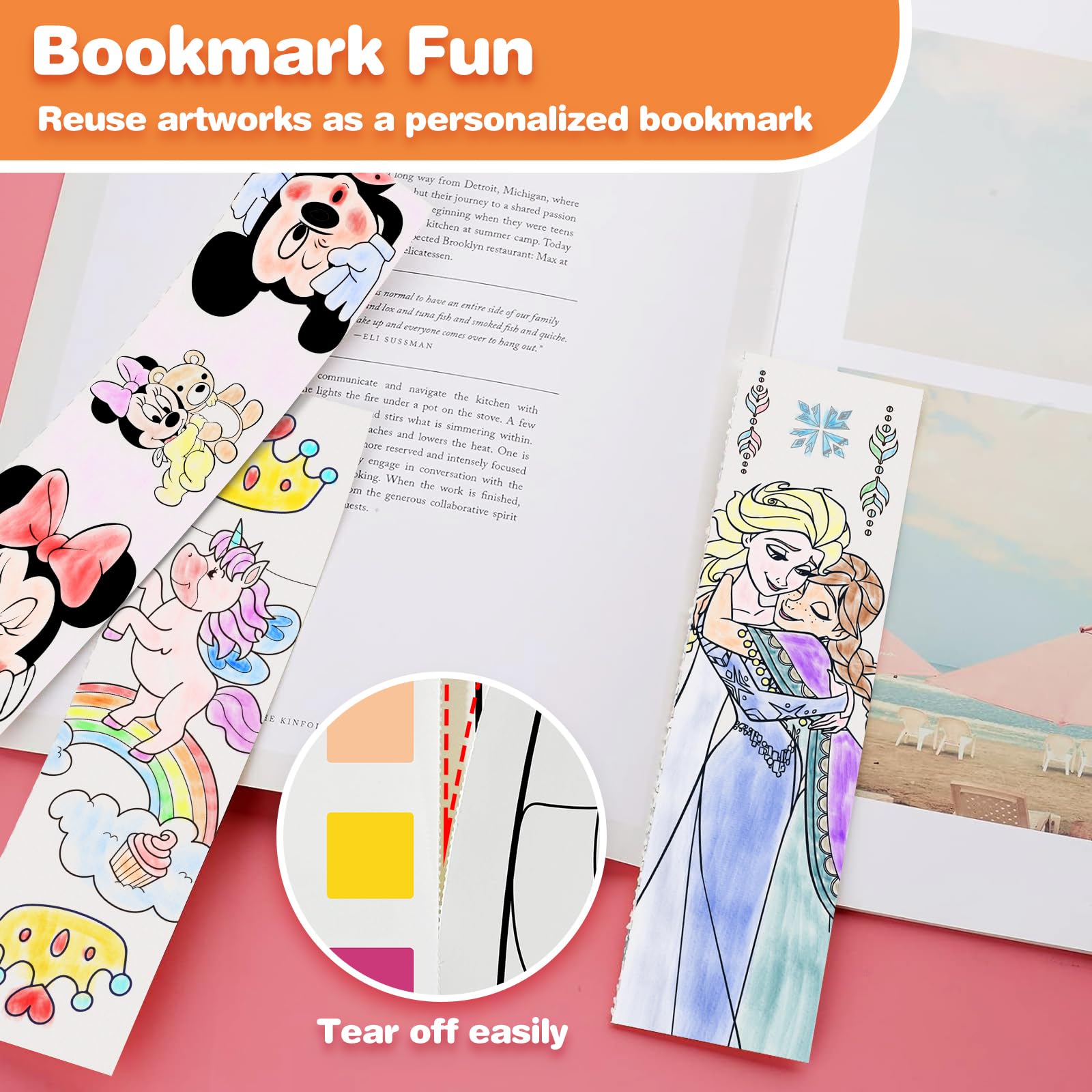 Kidcraft Paint with Water Coloring Books for Kids - 2 Pack, Mess-Free Watercolor Kit, Travel Activity for Ages 4-12