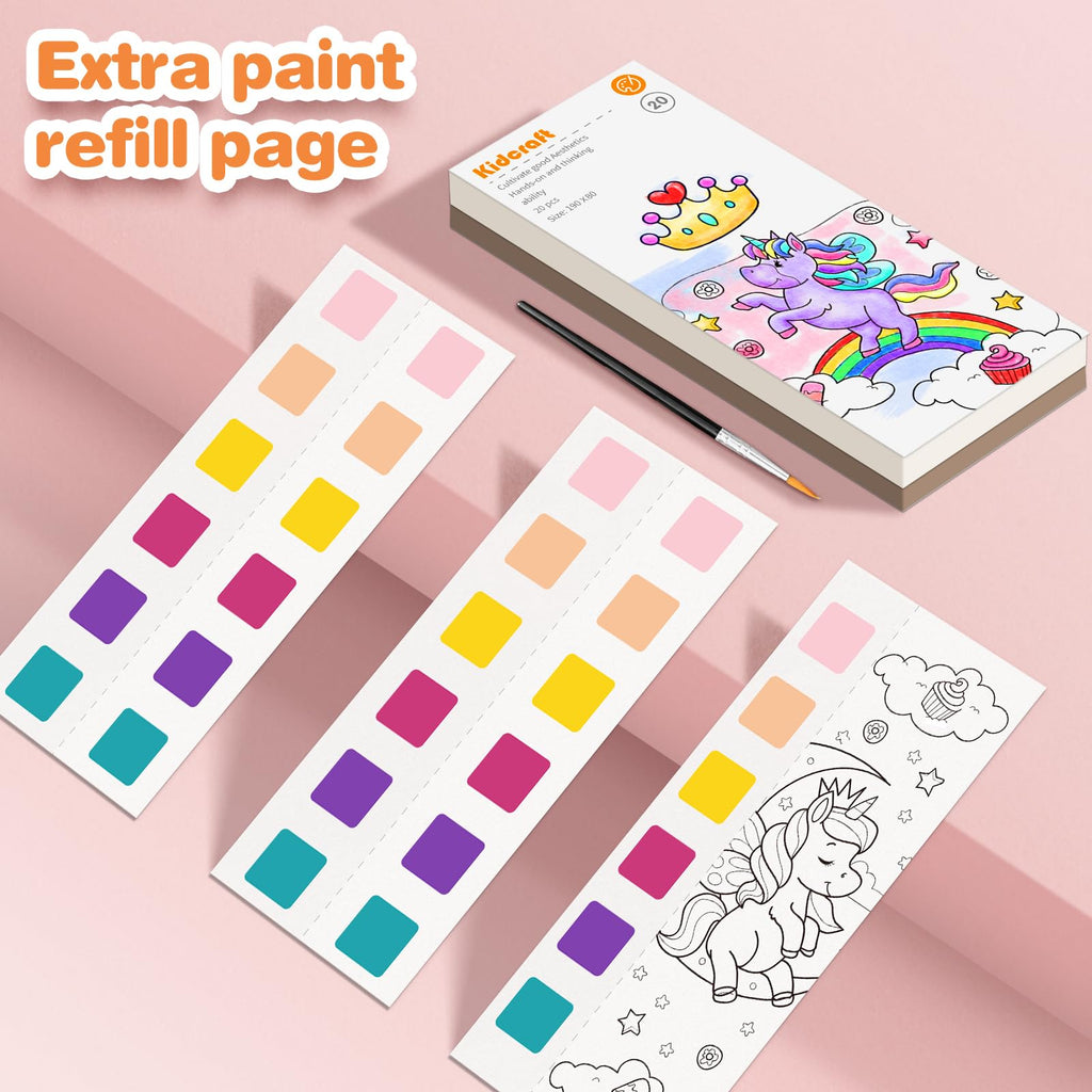 Kidcraft Paint with Water Coloring Books for Kids - 2 Pack, Mess-Free Watercolor Kit, Travel Activity for Ages 4-12