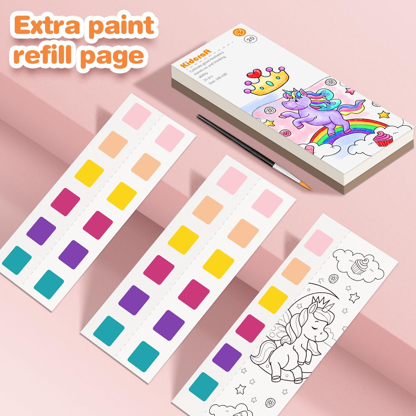 Kidcraft Paint with Water Coloring Books for Kids - 2 Pack, Mess-Free Watercolor Kit, Travel Activity for Ages 4-12