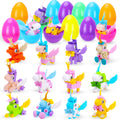 Kiddelo 12 Pack Prefilled Easter Eggs with Mini Unicorn Building Blocks – Easter Basket Stuffers, Party Favors