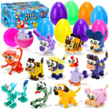 Kiddelo 12-Pack Prefilled Easter Eggs with Zodiac Animal Building Blocks – Fun Egg Hunt Surprises
