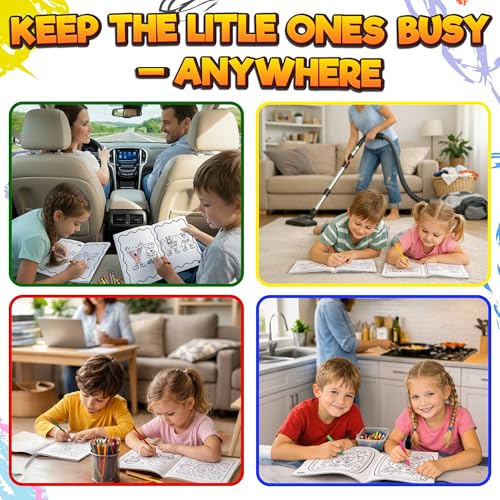 KiddieLoot 12-Pack Coloring Books for Kids Ages 4-8 – Dinosaurs, Monsters, Vehicles, Alphabet, Numbers & Shapes – 8.5x11 Inches