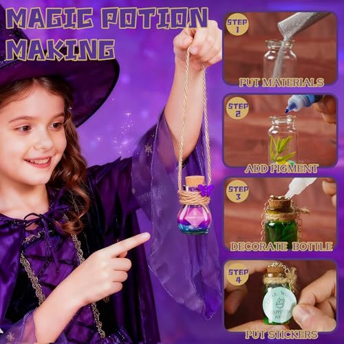 KIDDYCOLOR Magic Potion Kit for Kids – 36-Piece Craft Set with 12 Bottles, Powders, Glitter & More
