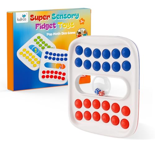 Kiditos Pop Math Game: Addition & Subtraction Learning Toy with Built-in Dice for Ages 4-8