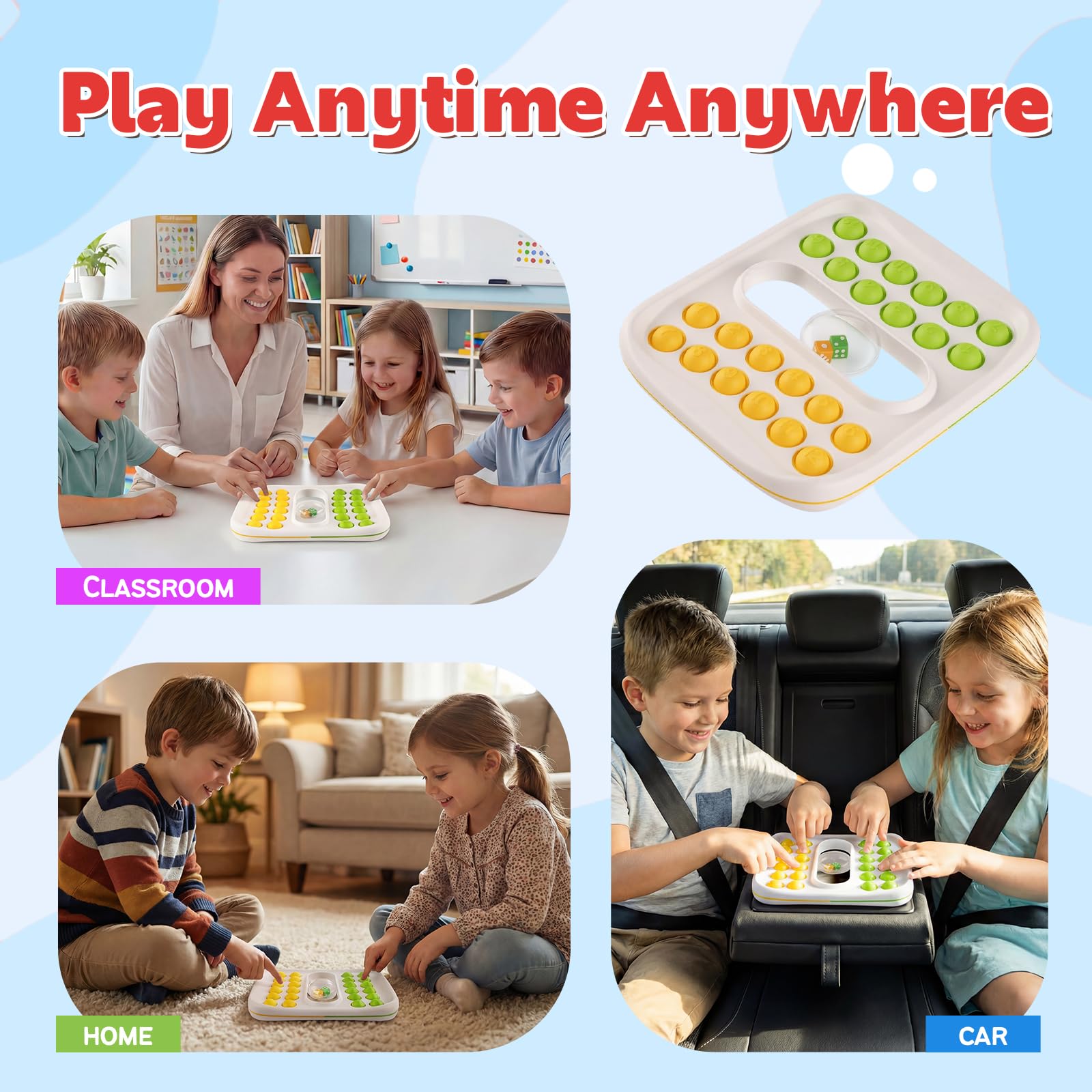 Kiditos Pop Math Game – Fun Addition & Subtraction Learning Toy for Kids Ages 4-8 with Built-in Dice and Sensory Fidget Pop Bubbles