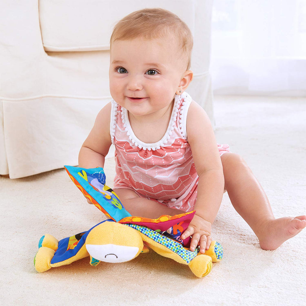 Kidoozie Farm Friends Crinkle Book – Soft Plush Sensory Toy with Animal Sounds, Machine Washable for Babies 3-18 Months
