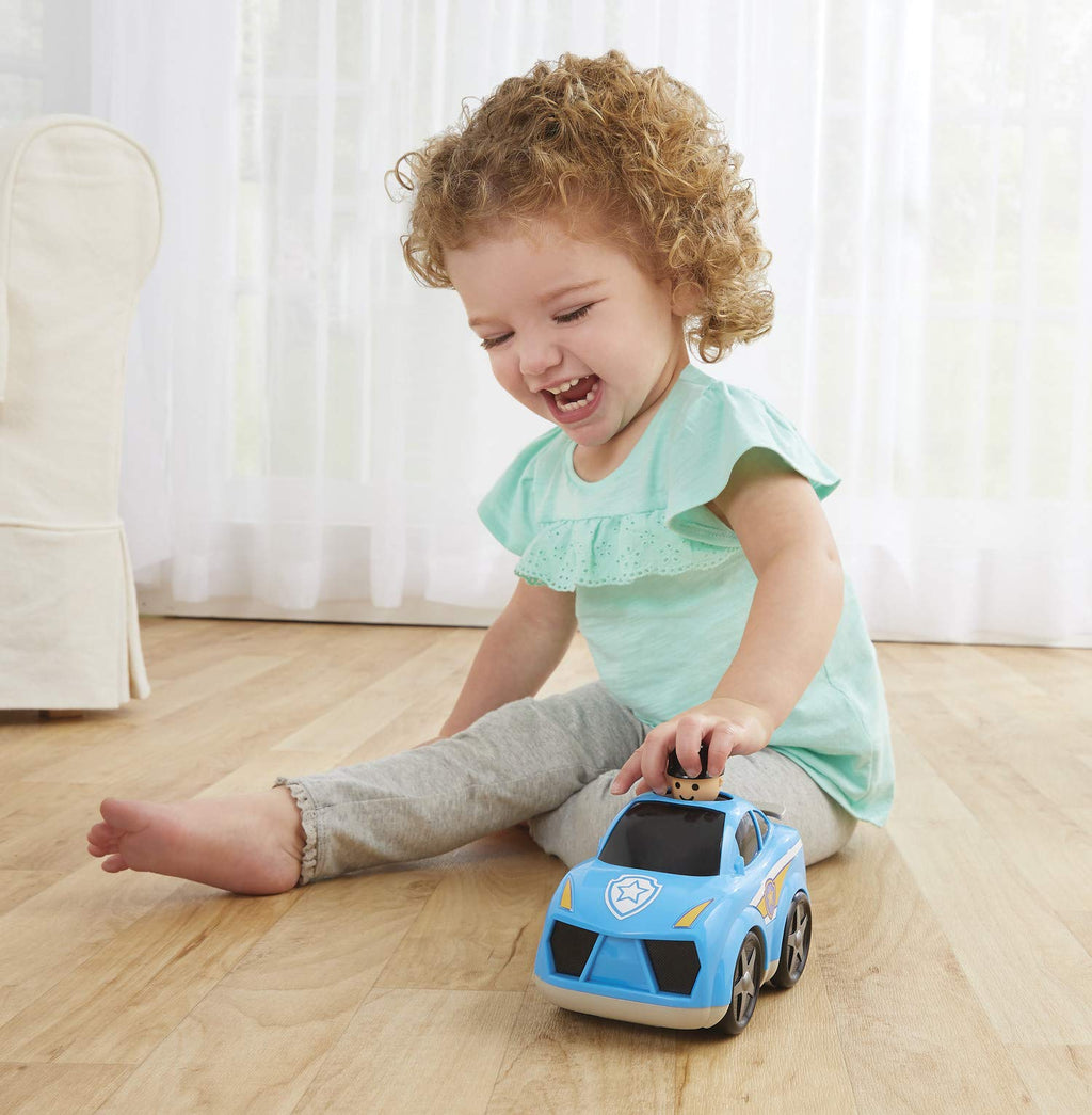 Kidoozie Press ‘n Zoom Police Car – No-Battery Toddler Push Vehicle with Moving Spoiler