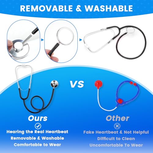 Kids Doctor Coat Set with Stethoscope - 4-Piece Role Play Costume for Boys and Girls Ages 3-12