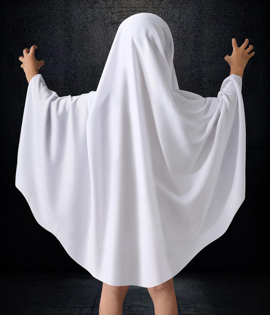 Kids Ghost Costume – Glow-in-the-Dark Unisex Halloween Cape (THDZS)