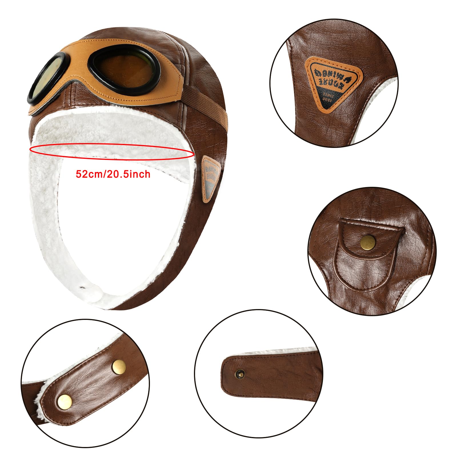 Kids Pilot Aviator Costume Set – Hat with Goggles and White Cotton Scarf by Pistha