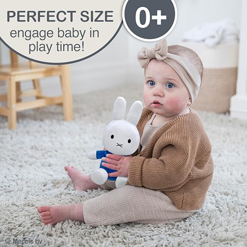 Kids Preferred Miffy Plush Toy (8 inch) – Soft Boa Bunny Stuffed Animal in Blue Dress