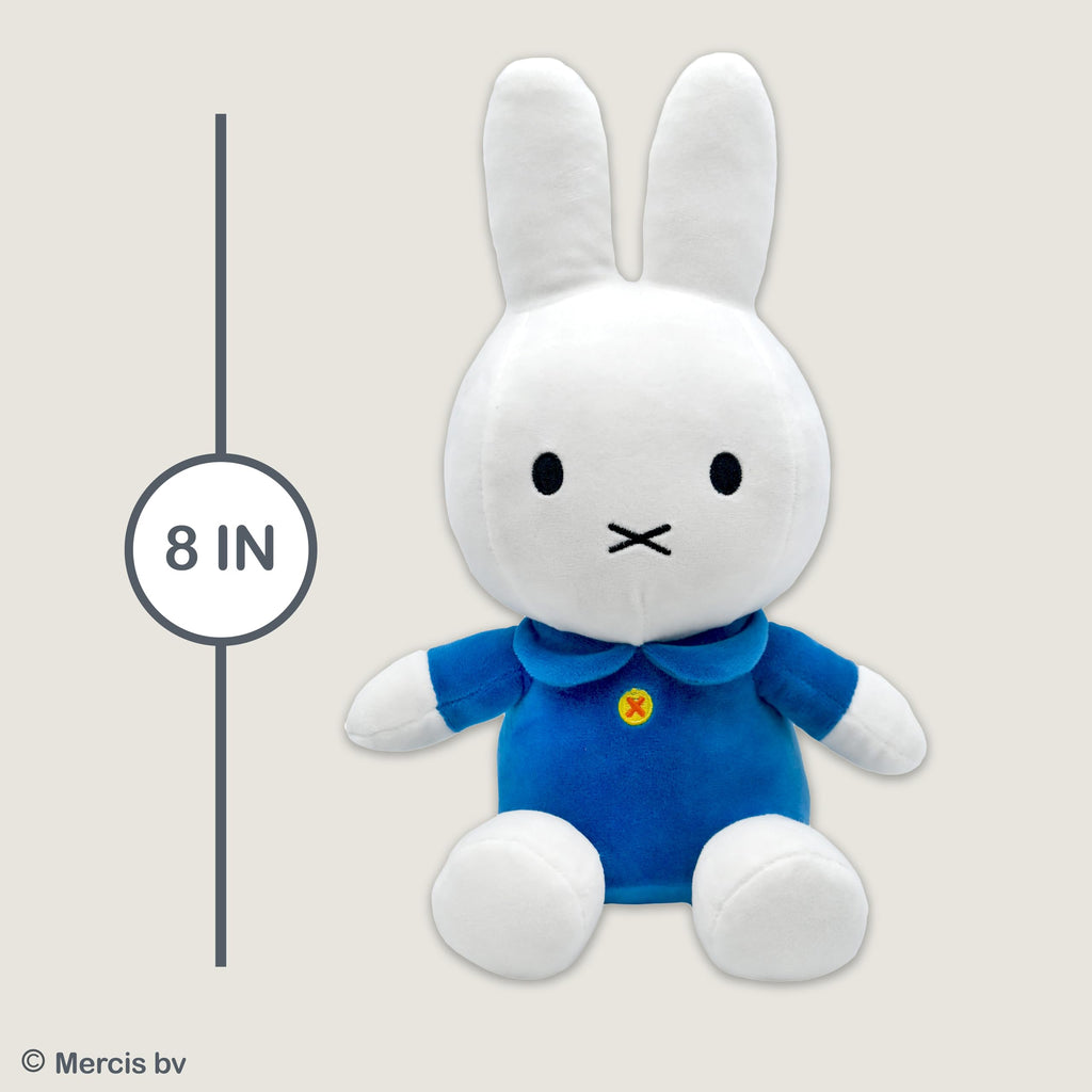 Kids Preferred Miffy Plush Toy (8 inch) – Soft Boa Bunny Stuffed Animal in Blue Dress