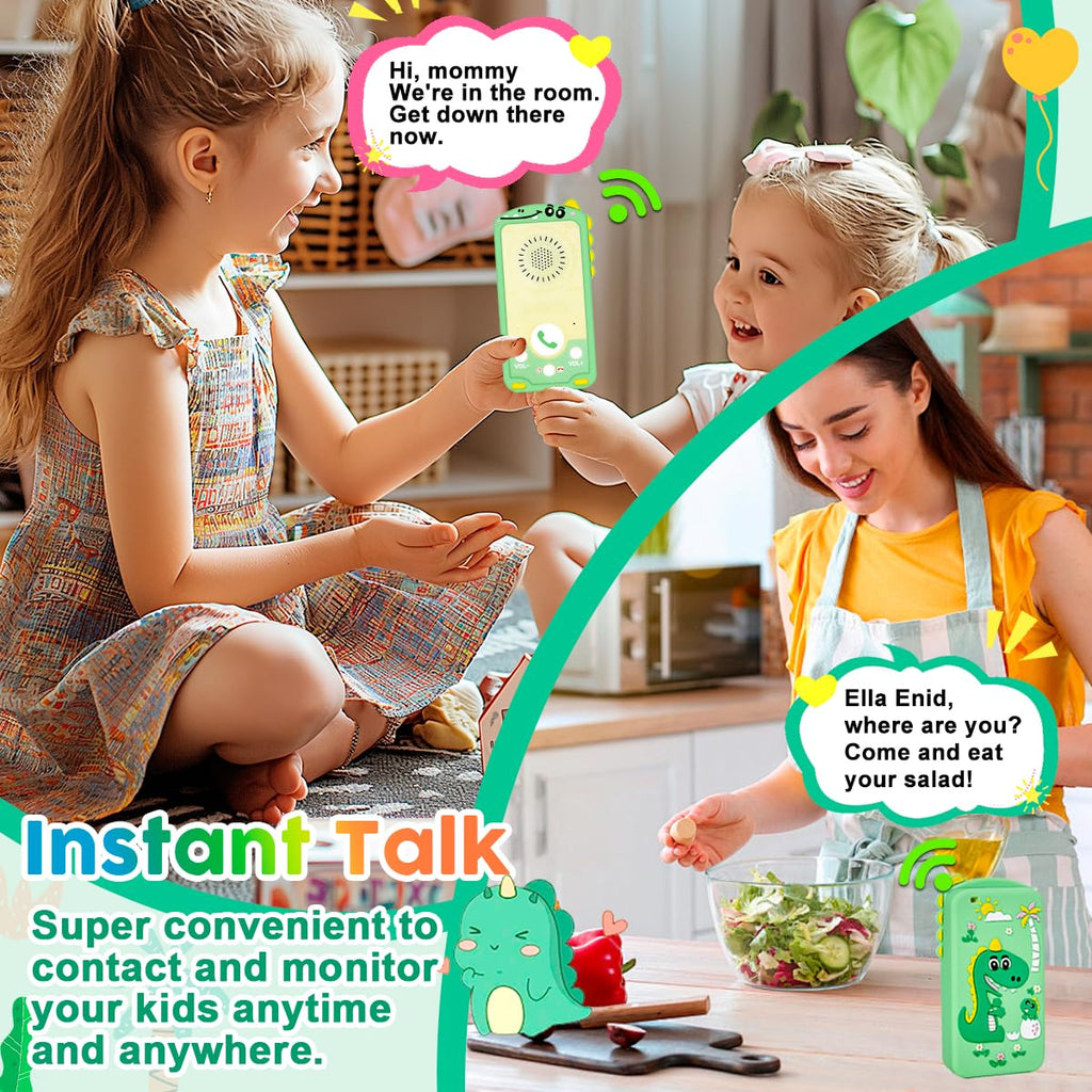 Kids Walkie Talkies - Dinosaur Design 2-Way Radios for Toddlers, Rechargeable, Long Range, Easy Push-to-Talk for Outdoor Play