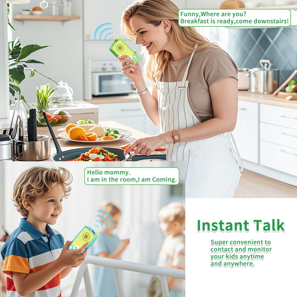 Kids Walkie Talkies - Dinosaur Design 2-Way Radios for Toddlers, Rechargeable, Long Range, Easy Push-to-Talk for Outdoor Play
