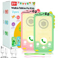 Kids Walkie Talkies 2 Pack – Instant Chat Mode, 1.5 Mile Range, Rechargeable, Green & Pink
