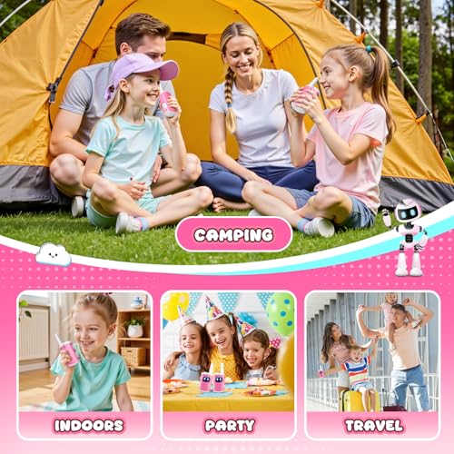 Kids Walkie Talkies for Girls - Pink Mini 2 Pack, 1000ft Range, Simple Push-to-Talk for Ages 3-8