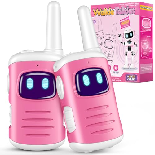 Kids Walkie Talkies for Girls - Pink Mini 2 Pack, 1000ft Range, Simple Push-to-Talk for Ages 3-8