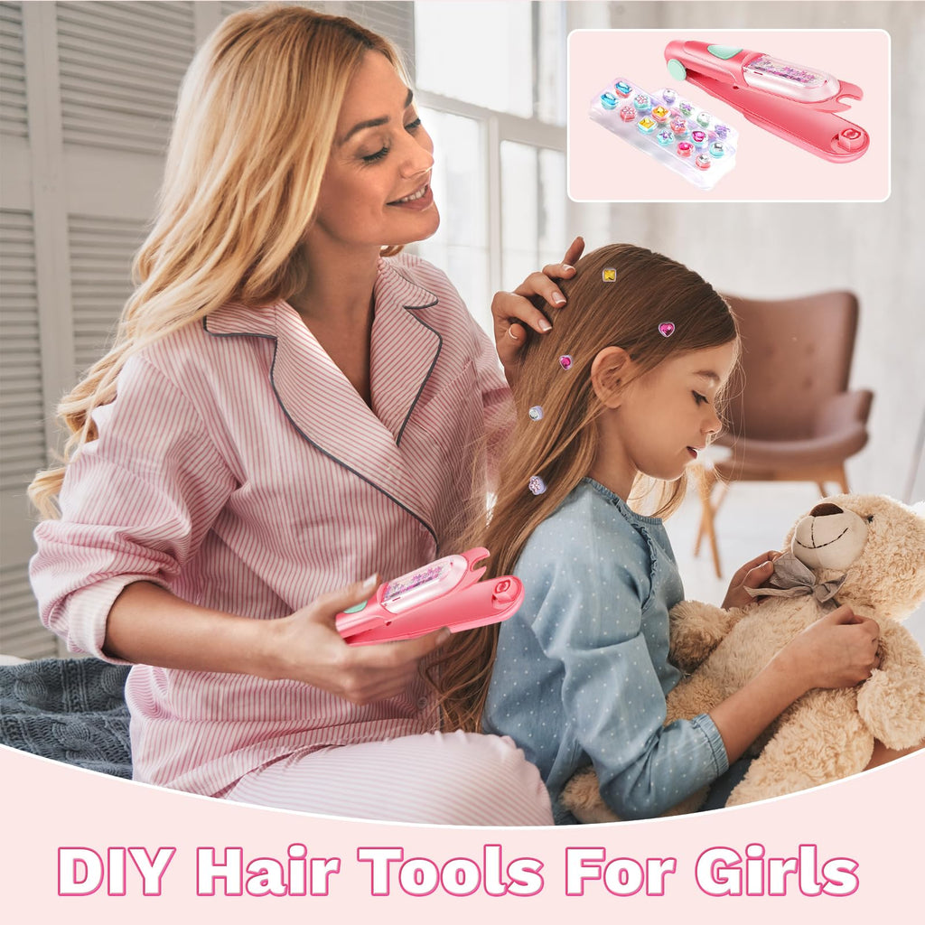 kidzkube Hair Gem Stamper Kit: Reusable Bling Hair Jewels for Girls, Ages 3-12