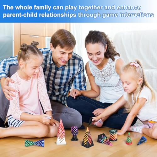 KIFOUBR 3-Pack Impossible Cone Fidget Toy - Spiral Cone 3D Printed Stress Relief Toy (Blue)