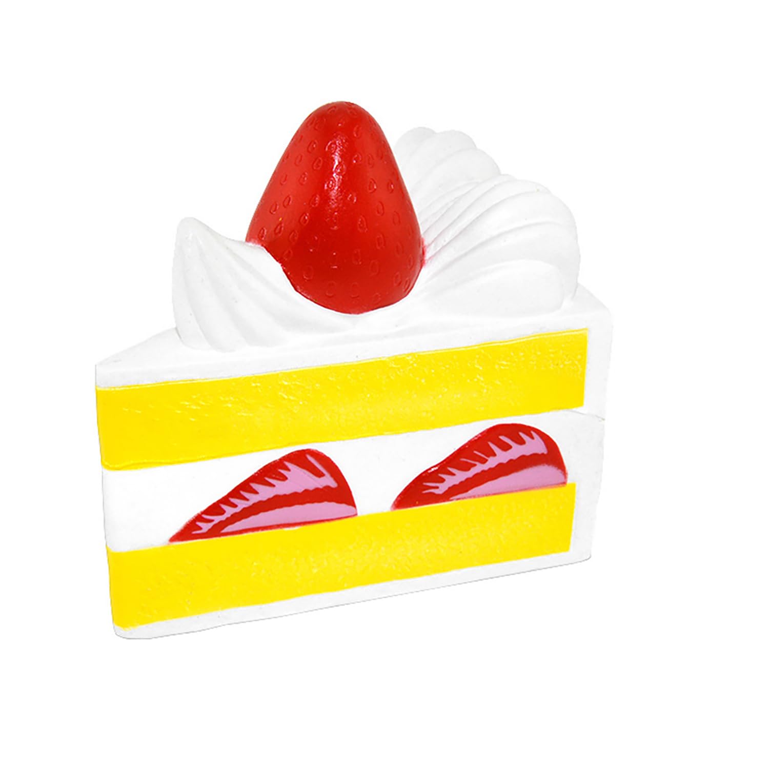 Kiibru Strawberry Shortcake Squishy - Colossal Slow Rising Scented Birthday Cake Squeeze Toy (White)