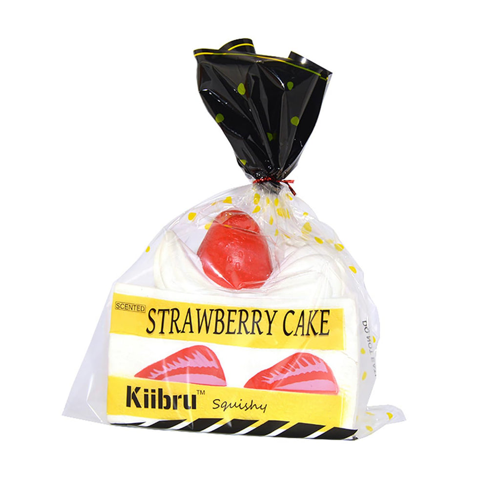 Kiibru Strawberry Shortcake Squishy - Colossal Slow Rising Scented Birthday Cake Squeeze Toy (White)
