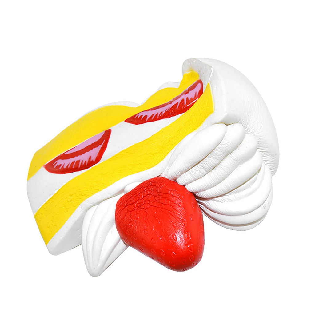 Kiibru Strawberry Shortcake Squishy - Colossal Slow Rising Scented Birthday Cake Squeeze Toy (White)
