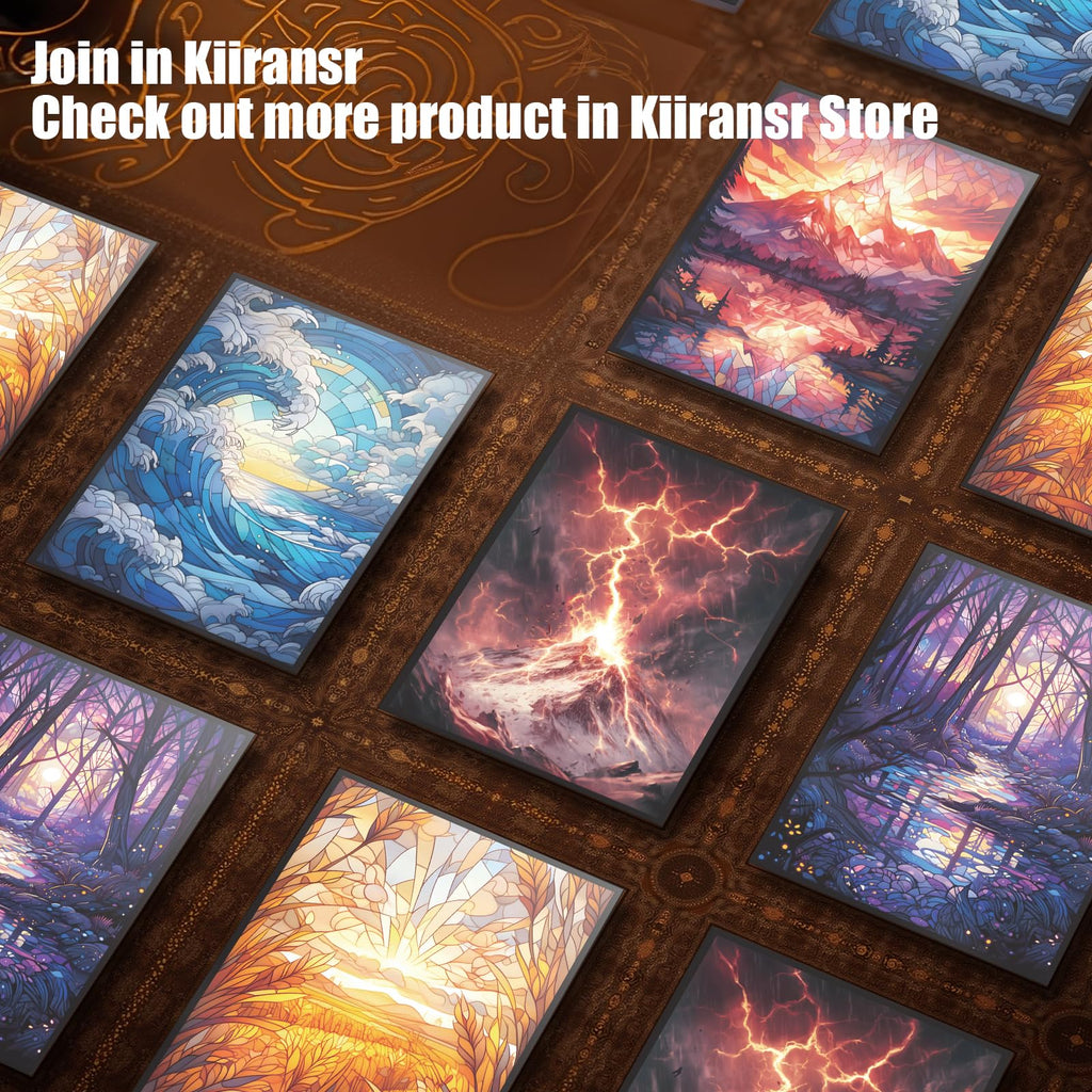 Kiiransr Forest Magic The Gathering Card Sleeves - 100 Standard Size Matte Art Sleeves with Ultra Clear Front