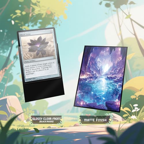 Kiiransr MTG Card Sleeves – Underground Sea (Blue Black) – 100 Standard Size Sleeves with Clear Front and Matte Back