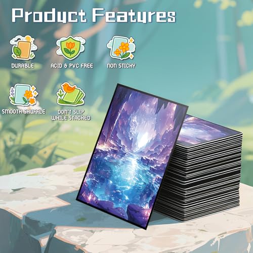 Kiiransr MTG Card Sleeves – Underground Sea (Blue Black) – 100 Standard Size Sleeves with Clear Front and Matte Back