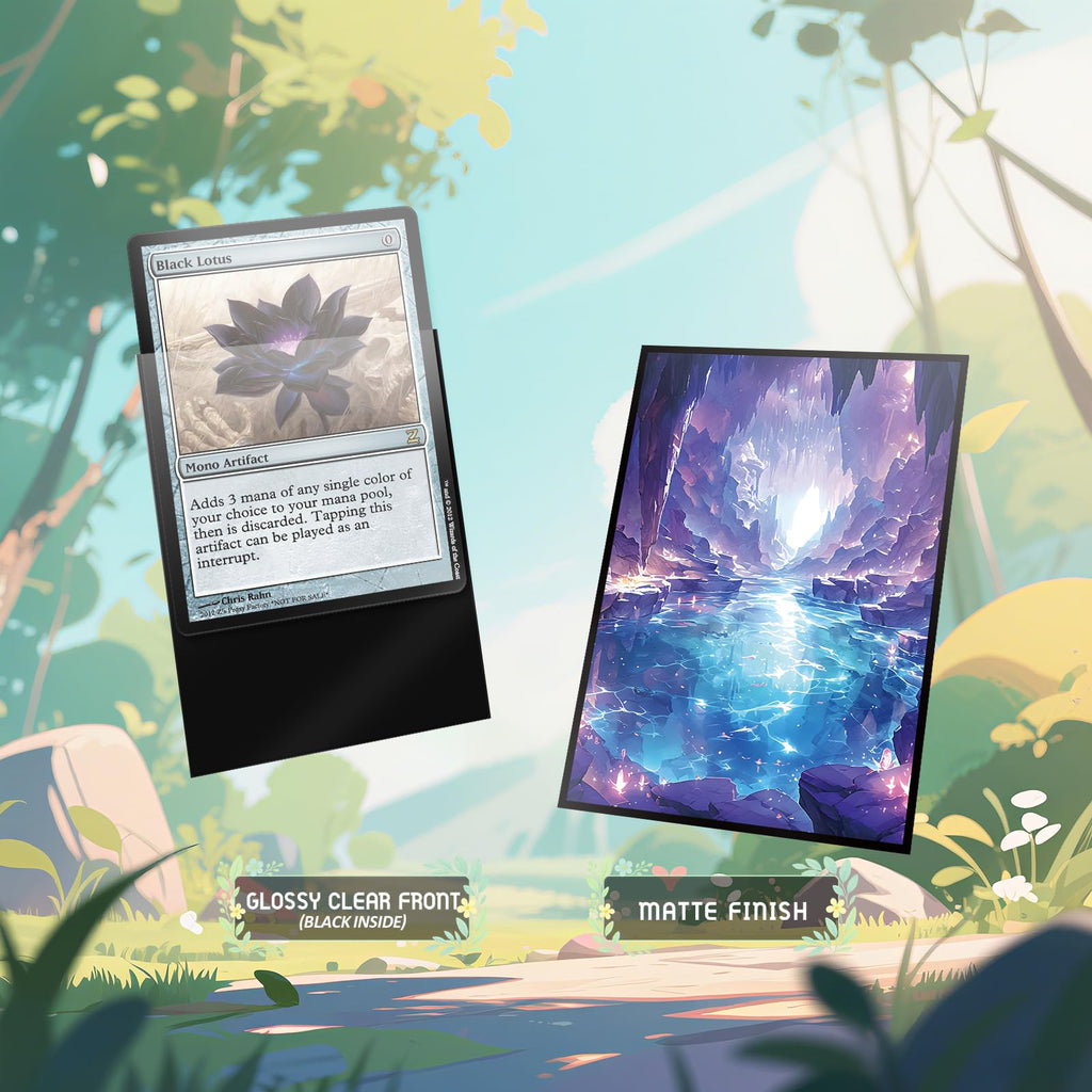 Kiiransr MTG Card Sleeves – Underground Sea (Blue Black) – 100 Standard Size Sleeves with Clear Front and Matte Back