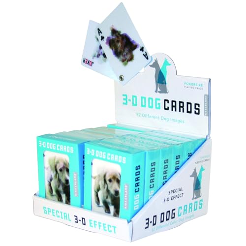 Kikkerland Lenticular Dog Playing Cards – 52 Breeds & 2 Cat Jokers