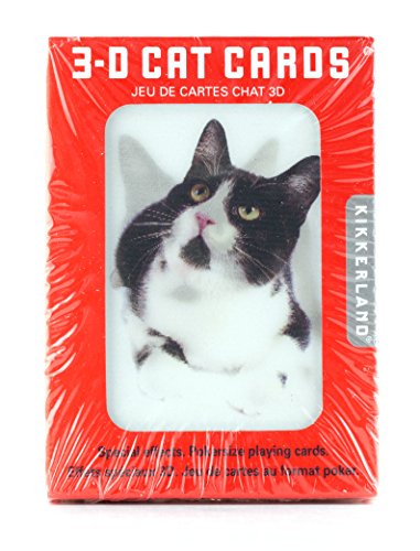 Kikkerland Lenticular Playing Cards – 52 Unique Cat Images & 2 Dog Jokers