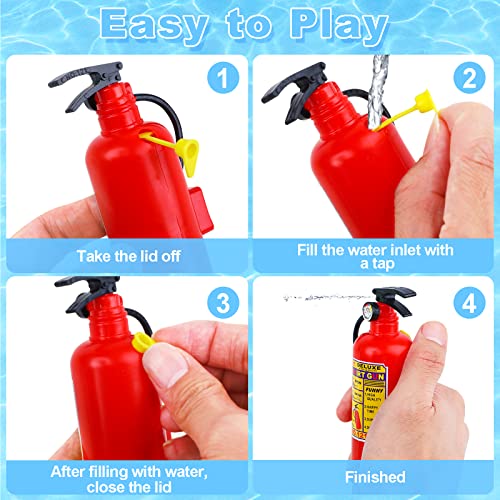 KIMOBER 12 Pack Mini Fire Extinguisher Water Squirt Guns - Realistic Toy for Kids Pool Party Favors, Summer Outdoor Games