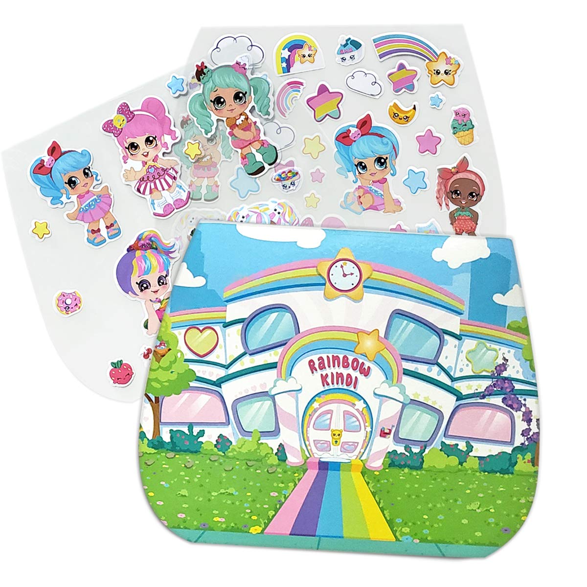 Kindi Kids Puffy Sticker Playset – Reusable Scene Creator with 53 Stickers