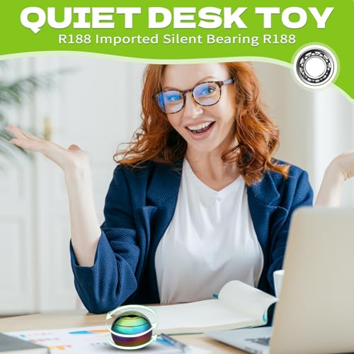 Kinetic Fidget Spinner Desk Toy – Optical Illusion Rainbow Gyro Ball for Stress Relief & Focus