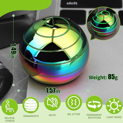 Kinetic Fidget Spinner Desk Toy – Optical Illusion Rainbow Gyro Ball for Stress Relief & Focus