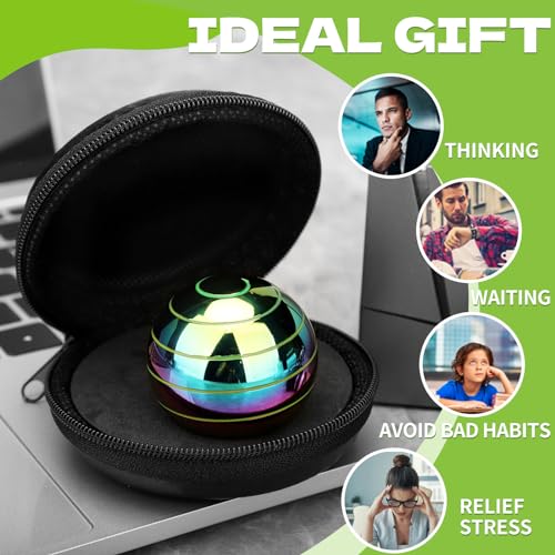 Kinetic Fidget Spinner Desk Toy – Optical Illusion Rainbow Gyro Ball for Stress Relief & Focus