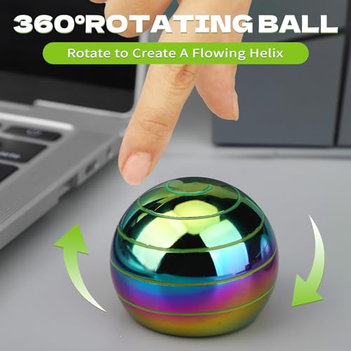 Kinetic Fidget Spinner Desk Toy – Optical Illusion Rainbow Gyro Ball for Stress Relief & Focus