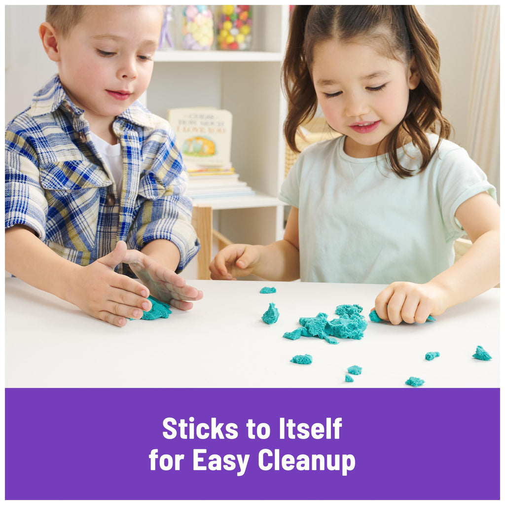 Kinetic Sand Castle Case with 1lb Teal Sand – Mess-Free Sensory Play for Kids Ages 3+