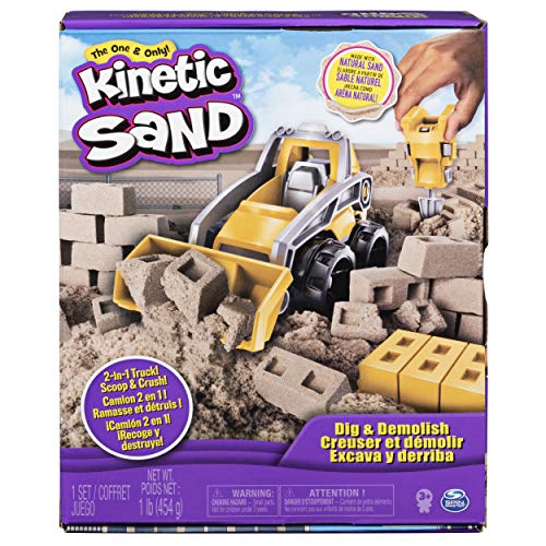 Kinetic Sand Dig N' Demolish Playset - 1lb Brown Sand with 2-in-1 Truck for Kids Ages 5+