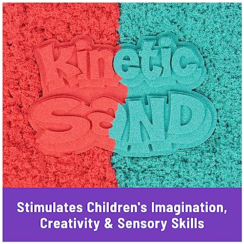 Kinetic Sand Mold n' Flow Set - 1.5lbs Red & Teal Sand with 3 Tools, Sensory Toy for Ages 3+