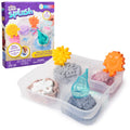 Kinetic Sand Splash Water Play Sandbox - Color-Change Sand Set with 4 Molds & Tray, Ages 3+