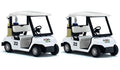 KinsFun 4.5-Inch Die Cast Golf Cart Toy with Pull Back Action – Set of 2 White Models