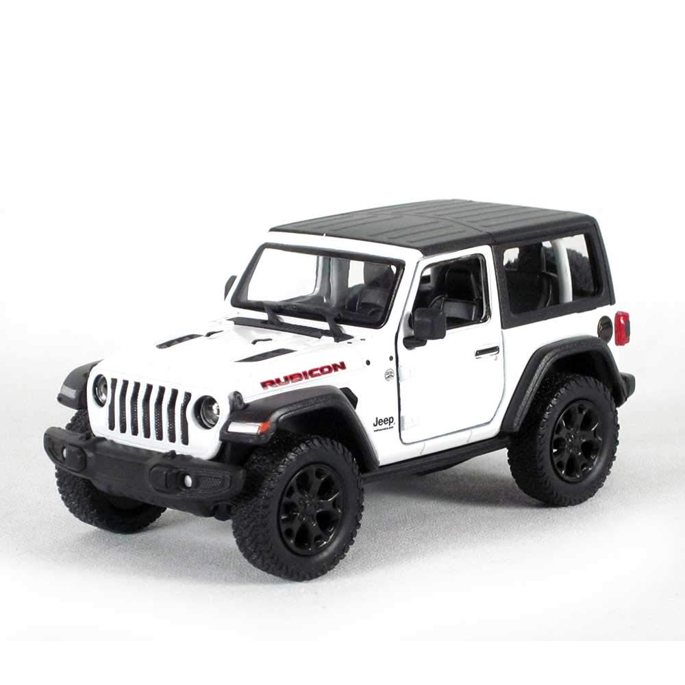 KiNSMART 1:34 Scale Jeep Wrangler Rubicon Die-Cast Model – White Hardtop, 5 Inch