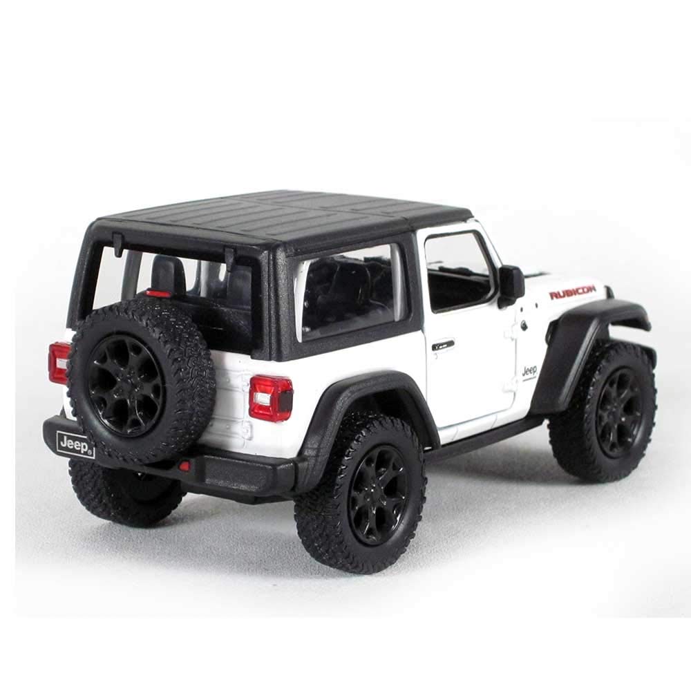 KiNSMART 1:34 Scale Jeep Wrangler Rubicon Die-Cast Model – White Hardtop, 5 Inch