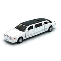 KiNSMART 1:38 Scale 1999 Lincoln Town Car Stretch Limousine Die-Cast Model - White (7 Inch)