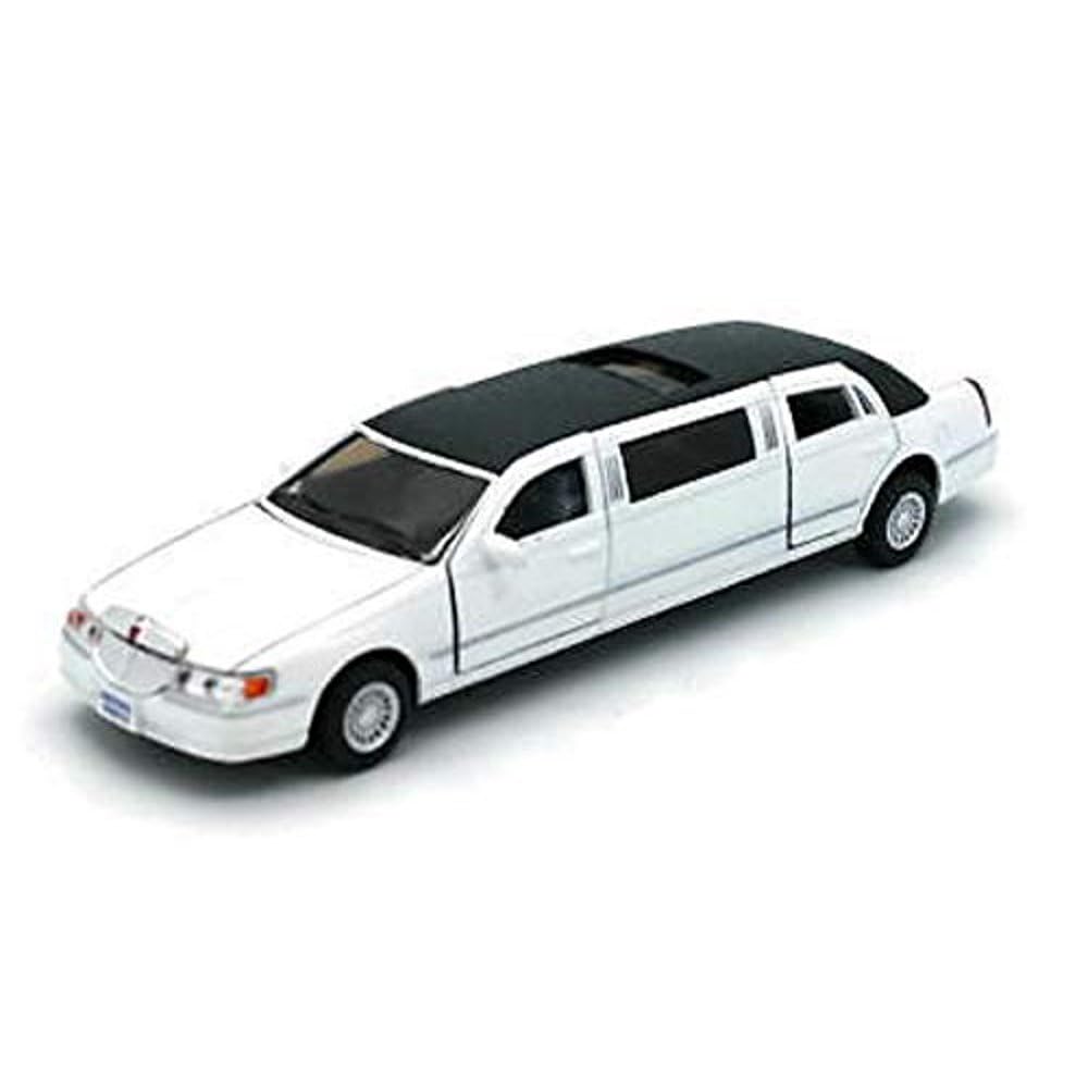 KiNSMART 1:38 Scale 1999 Lincoln Town Car Stretch Limousine Die-Cast Model - White (7 Inch)