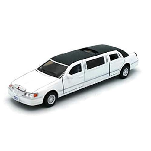 KiNSMART 1:38 Scale 1999 Lincoln Town Car Stretch Limousine Die-Cast Model - White (7 Inch)
