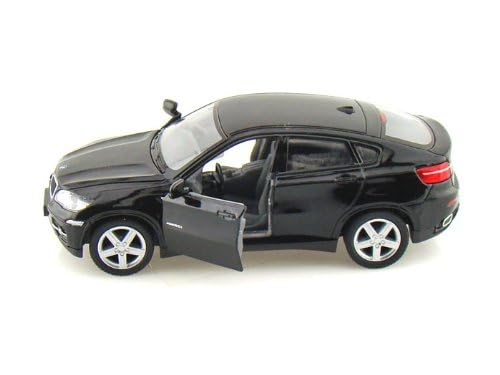 KiNSMART 1:38 Scale BMW X6 Die Cast Metal Model Car - Pullback Action with Opening Doors (5 inch, Black)