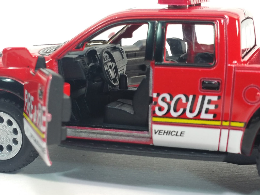 KiNSMART 2013 Ford F-150 SVT Raptor Supercrew 1:46 Die-Cast Model Truck (Rescue Fire Edition)